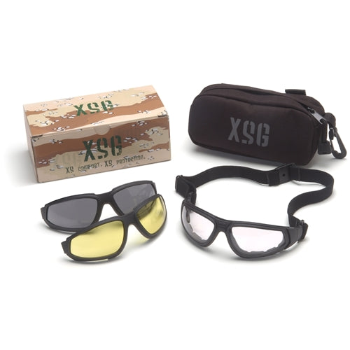 Pyramex GB4010KIT XSG Interchangeable Ballistic Rated Lens Kit - Clear, Gray, Amber Ballistic Lenses/Black Frame Safety Goggles