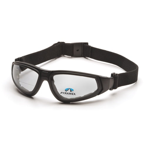 Pyramex GB4010STR15 XSG Readers Clear +1.5 H2X Anti-Fog Reader Lens with Black Strap/Temples Safety Goggles