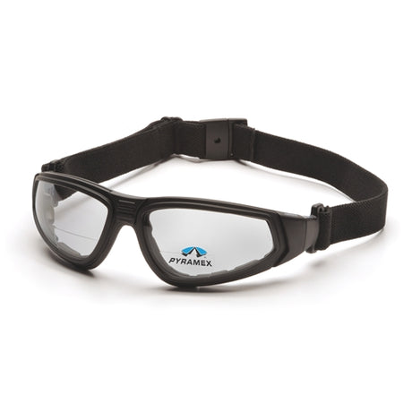 Pyramex GB4010STR25 XSG Readers Clear +2.5 H2X Anti-Fog Reader Lens with Black Strap/Temples Safety Goggles