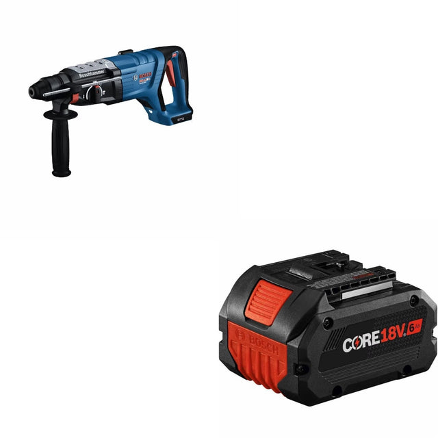 Bosch GBH18V-28DCN Rotary Hammer Kit W/ FREE GBA18V60 6Ah Battery