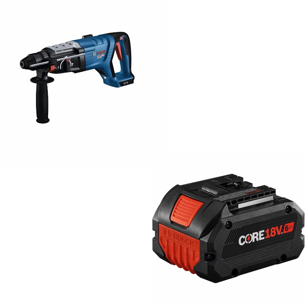 Bosch GBH18V-28DCN Rotary Hammer Kit W/ FREE GBA18V60 6Ah Battery