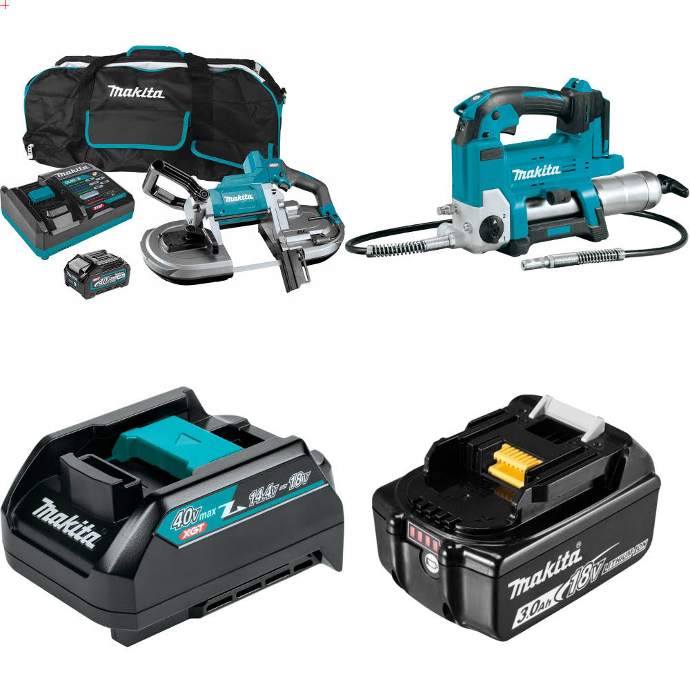 Makita GBP01M1 40V max XGT Band Saw Kit W/ FREE Grease Gun, Adapters & Battery