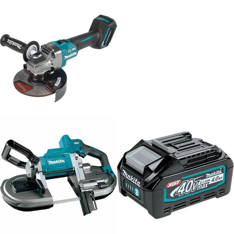 Makita GBP01Z Portable Band Saw W/ GAG07Z Angle Grinder and FREE BL4040 Battery