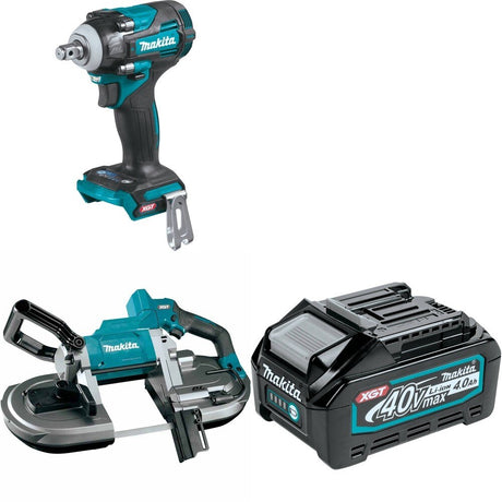 Makita GBP01Z Portable Band Saw W/ GWT04Z Impact Wrench and FREE BL4040 Battery