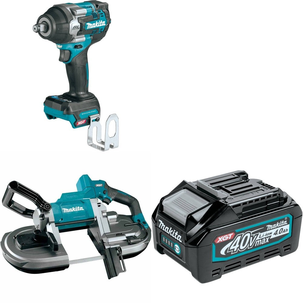Makita GBP01Z Portable Band Saw W/ GWT07Z Impact Wrench and FREE BL4040 Battery