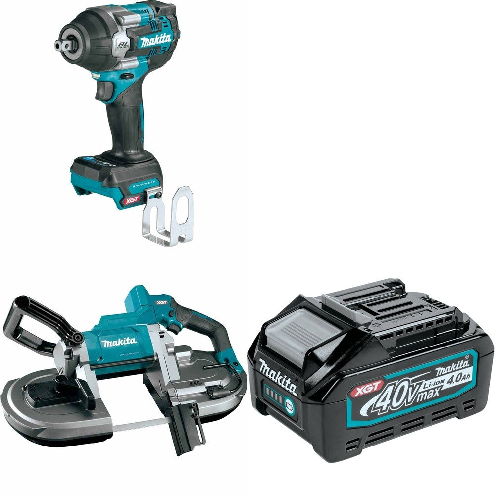 Makita GBP01Z Portable Band Saw W/ GWT08Z Impact Wrench and FREE BL4040 Battery