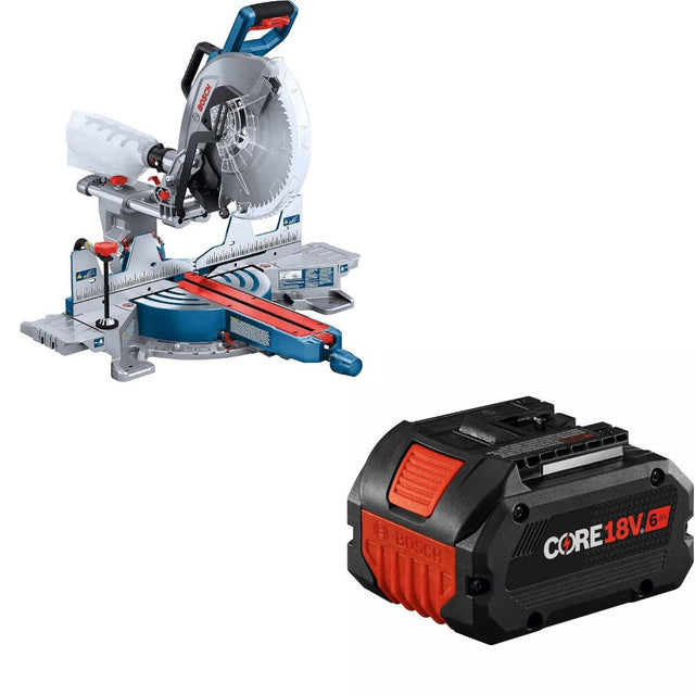 Bosch GCM18V-12SDN 12in Sliding Miter Saw Kit W/ FREE GBA18V60 6Ah Battery