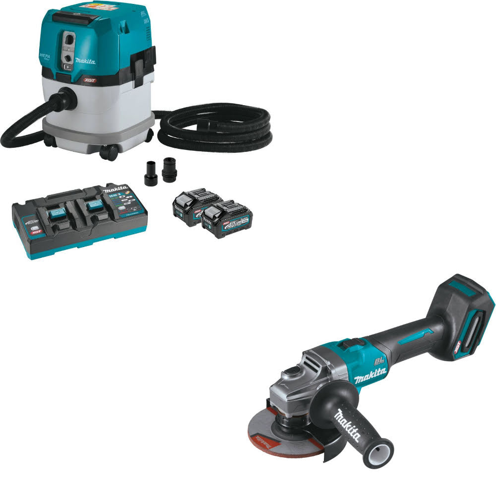 Makita GCV04PMX 40V Max XGT Dust Extractor Kit W/ FREE GAG01Z 40V Max Grinder