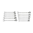90-Tooth 12-Point SAE Reversible Ratcheting Combination Wrench Set with Compression Rack (10 Piece Set)