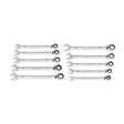 90-Tooth 12-Point SAE Reversible Ratcheting Combination Wrench Set with Compression Rack (10 Piece Set)