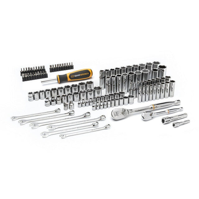 GearWrench GW90SCBMTS 1/4 in. and 3/8 in. Drive 90T SAE/Metric Mechanics Hand Tool Set (121 Piece)
