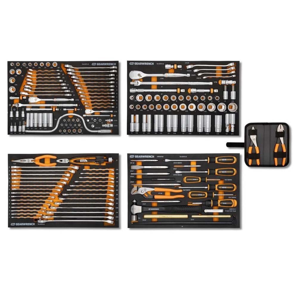 Gearwrench GWGMTK184 184 Piece 1/4, 3/8 and 1/2 Drive General Mechanics Tool Kit in Foam Trays (TAA Compliant)