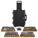 Gearwrench GWGMTK185 General Mechanics Tool Kit with Foam Trays and Heavy-Duty Military Grade Tool Carrier (185 Piece)