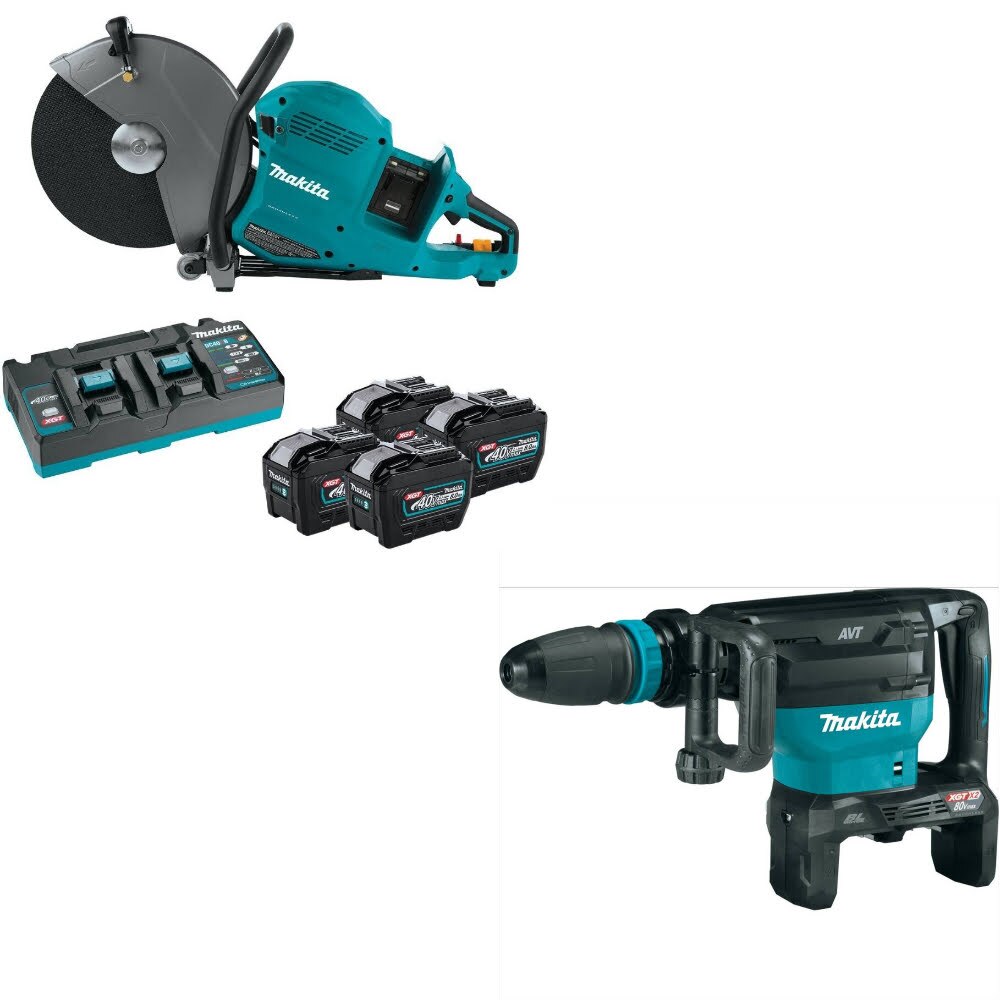 Makita GEC01PL4 80V Power Cutter Kit W/ FREE GMH02Z 28 lb SDS-MAX Demo Hammer