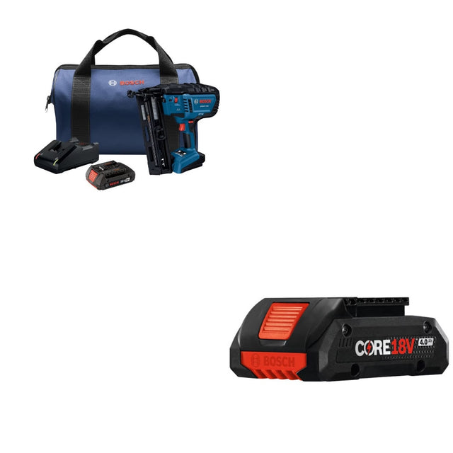 Bosch GNH18V-16MAB12 Finish Nailer Kit W/ FREE GBA18V40 4Ah Battery