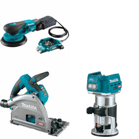 Makita GOB01CZ 40V Random Orbit Sander Kit W/ GPS01Z Plunge Saw and FREE GTR01Z Router