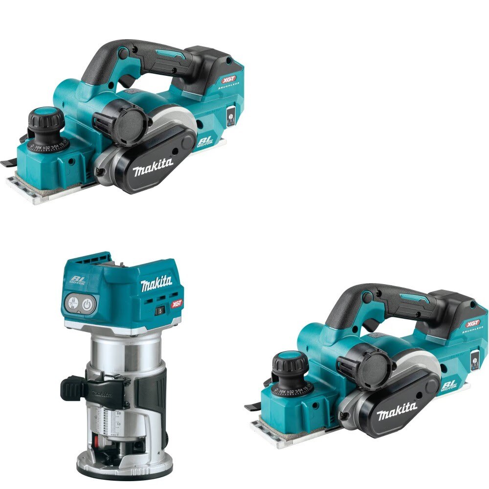 Makita GPK01Z 40V Planer, 2 Pack Kit W/ FREE GTR01Z 40V Compact Router