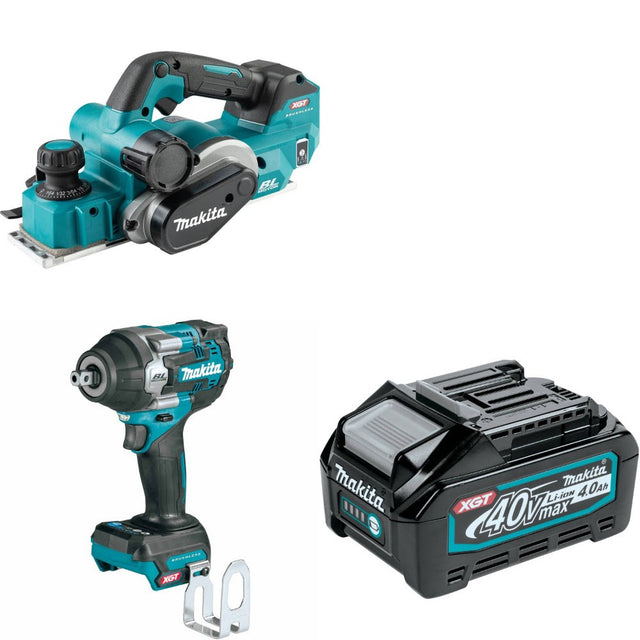 Makita GPK01Z Planer Kit W/ GWT08Z Impact Wrench and FREE BL4040 Battery