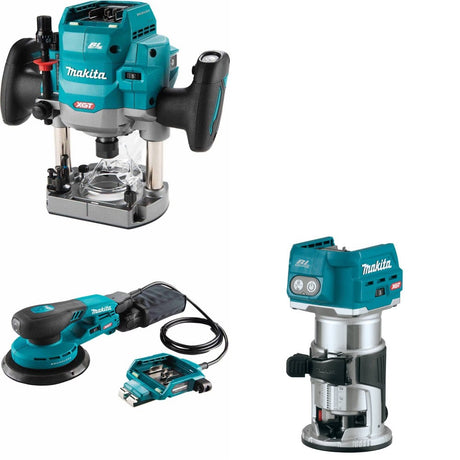 Makita GPR01Z Plunge Router Kit W/ GOB01CZ 6" Sander and FREE GTR01Z Router