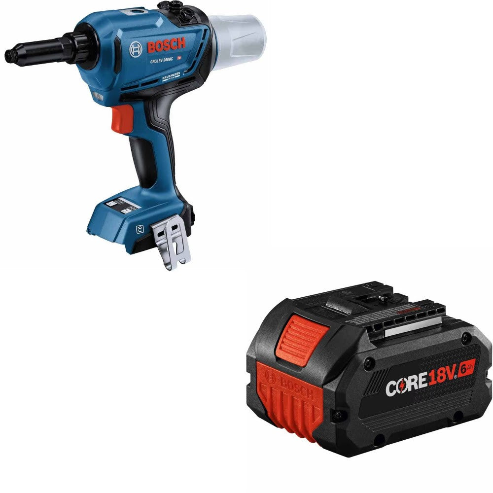 Bosch GRG18V-3600CN Rivet Gun Kit W/ FREE GBA18V60 6Ah Battery