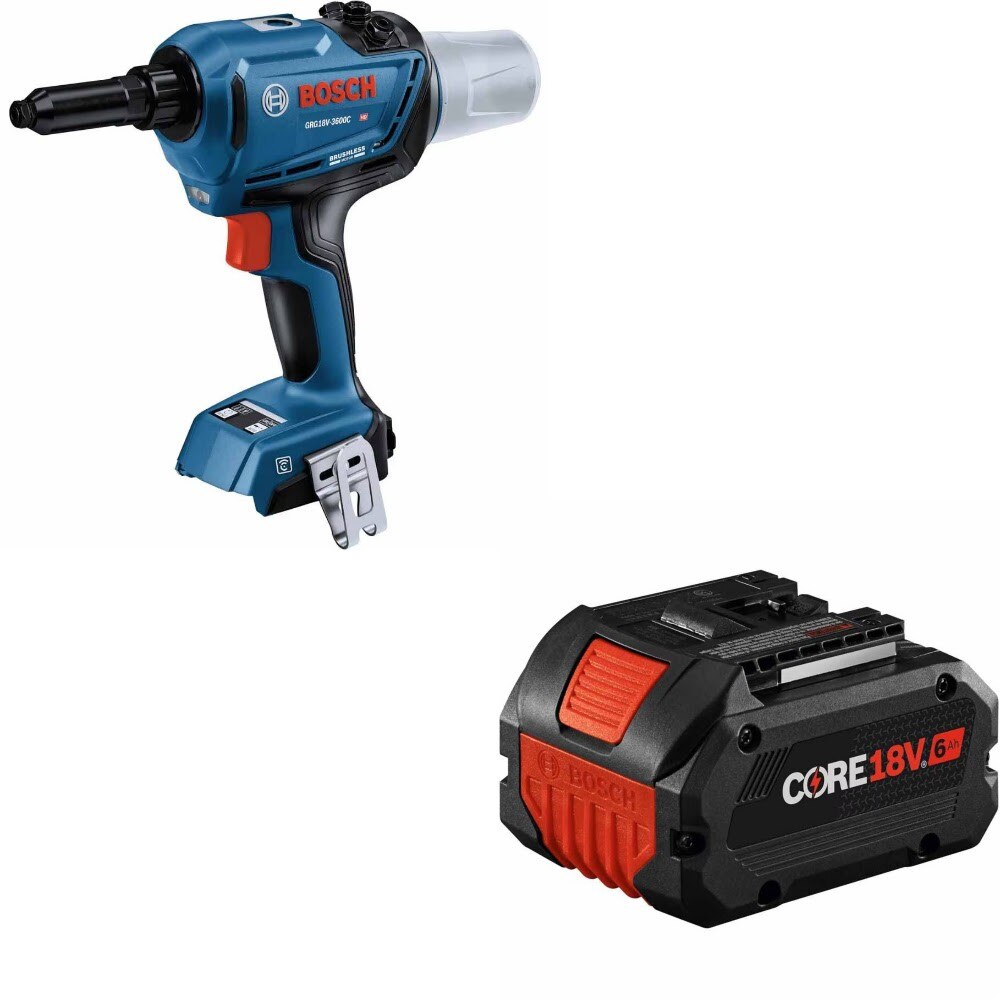 Bosch GRG18V-3600CN Rivet Gun Kit W/ FREE GBA18V60 6Ah Battery