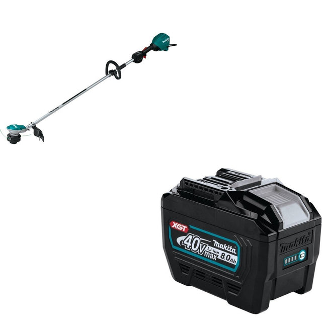 Makita GRU01Z 40V max XGT 15" String Trimmer, Tool Only W/ BL4080F 40V max XGT 8.0Ah Battery