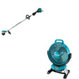 Makita GRU01Z 40V max XGT 15" String Trimmer, Tool Only W/ CF002GZ 40V max XGT Cordless 13" Fan