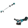 Makita GRU01Z 15" String Trimmer W/ GAG13Z 4-1/2" / 5" X-LOCK Paddle Switch Angle Grinder