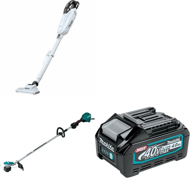 Makita GRU01Z 40V max XGT 15" String Trimmer W/ GLC02Z 4-Speed Compact and BL4040 4.0Ah Battery