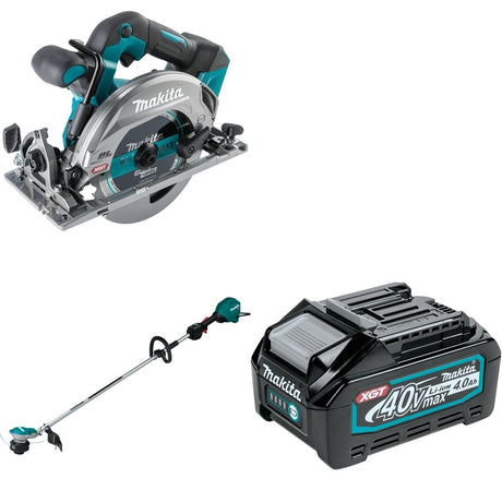 Makita GRU01Z 40V max XGT 15" String Trimmer W/ GSH05Z 6-1/2" Circular and BL4040 4.0Ah Battery