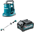 Makita GRU01Z 40V max XGT 15" String Trimmer W/ GTK01Z Hot Water and BL4040 4.0Ah Battery