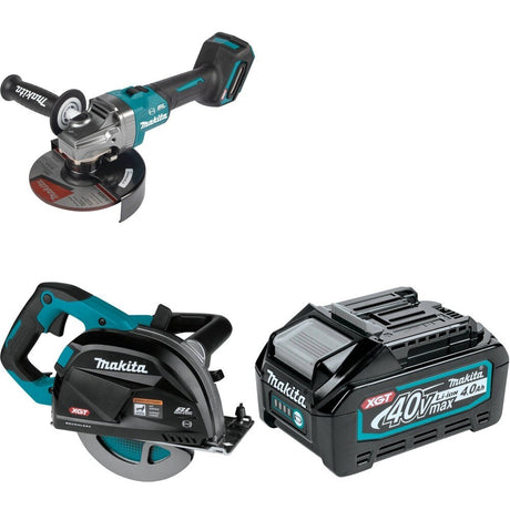 Makita GSC01Z Metal Cutting Saw W/ GAG07Z Angle Grinder and FREE BL4040 Battery