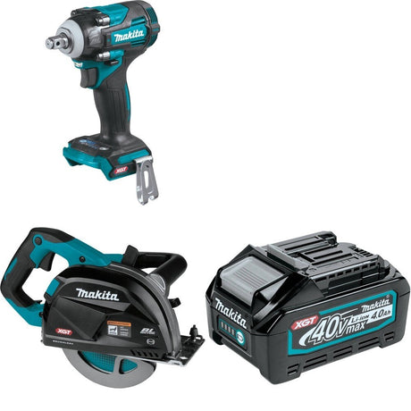 Makita GSC01Z Metal Cutting Saw W/ GWT04Z Impact Wrench and FREE BL4040 Battery