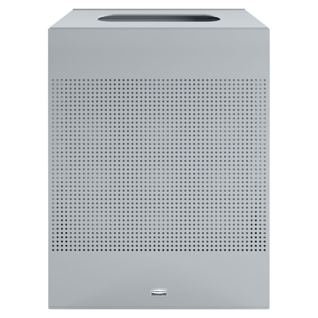 Rubbermaid FGSC22EPLTBK Open Top Square Steel Waste Receptacle with Rigid Plastic Liner