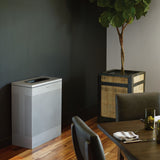Rubbermaid FGSC22EPLTBK Open Top Square Steel Waste Receptacle with Rigid Plastic Liner - 3
