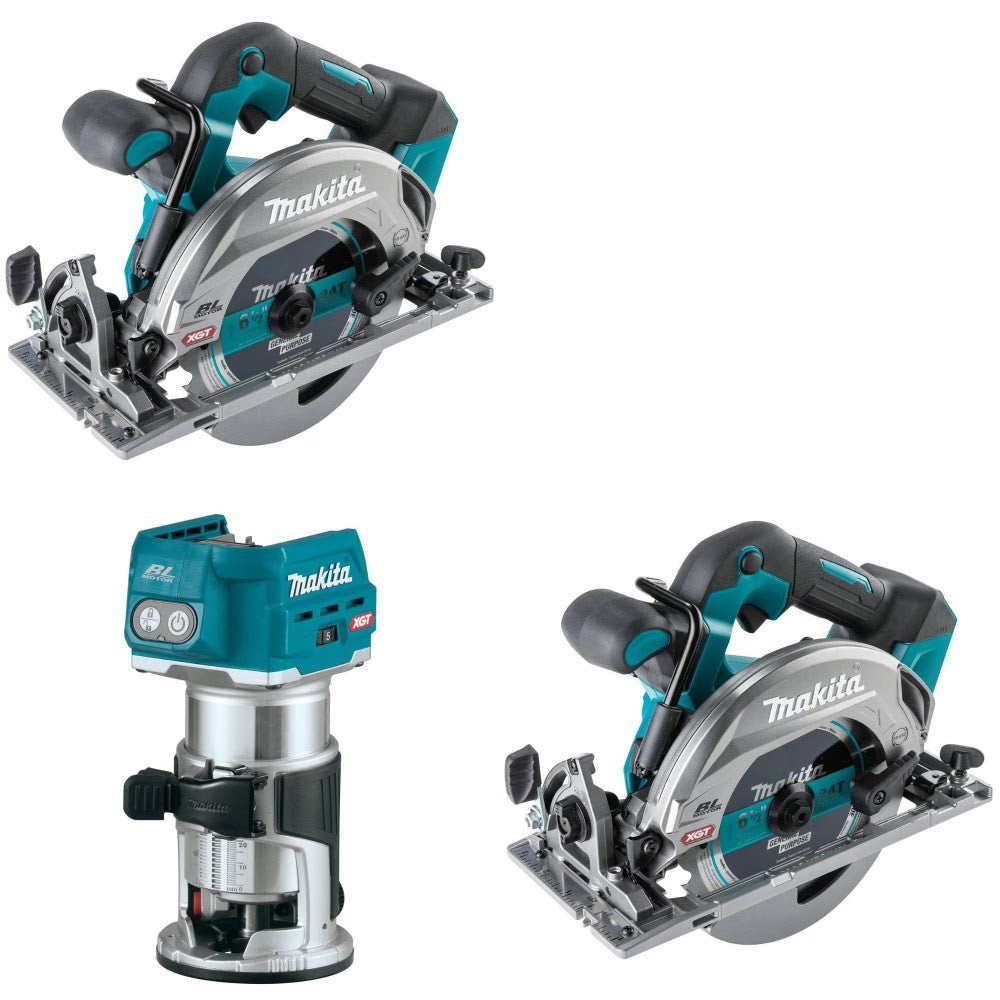 Makita GSH05Z 6-1/2" Circular Saw, 2 Pack Kit W/ FREE GTR01Z Router
