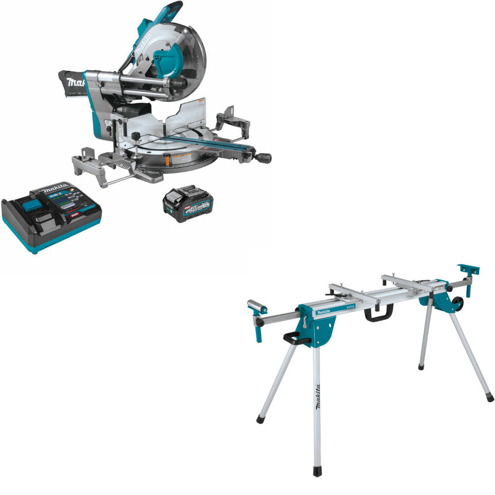 Makita GSL04M1 40V Max XGT 12" Miter Saw Kit (4Ah) W/ FREE WST06 Miter Saw Stand