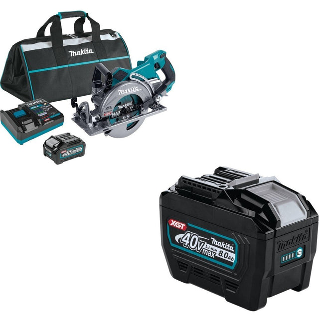 Makita GSR01M1 40V max XGT Rear Handle 7-1/4" Circular Saw Kit, 4.0 Ah W/ BL4080F 8.0Ah Battery