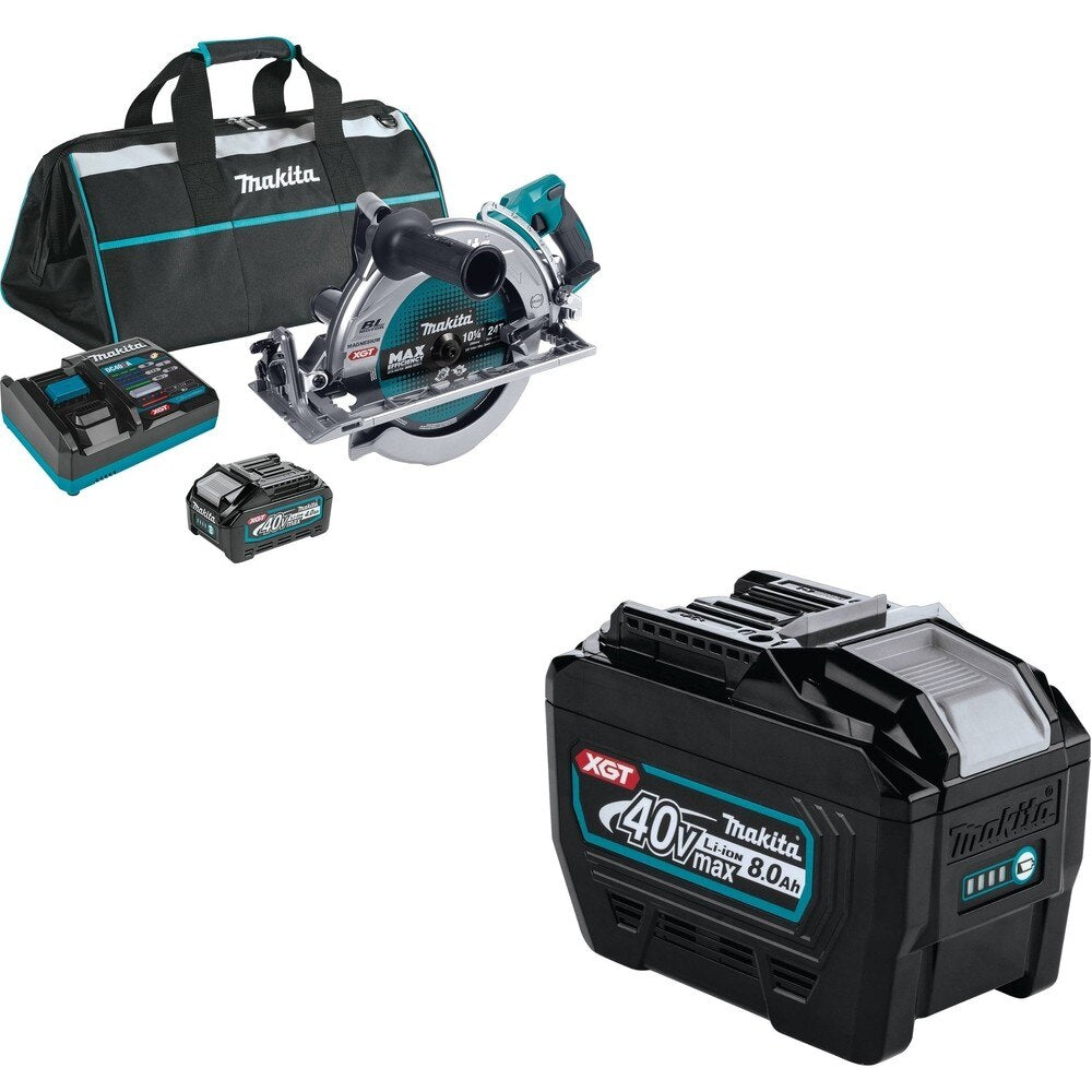 Makita GSR02M1 40V max XGT Rear Handle 10-1/4" Saw Kit W/ BL4080F 40V max XGT 8.0Ah Battery