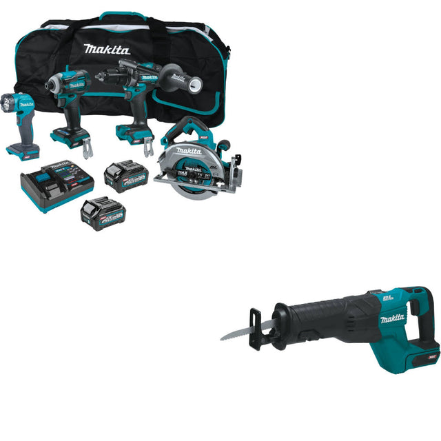 Makita GT400M1D1 40V max XGT 4Pc. Combo Kit W/ FREE GRJ01Z 40V max XGT Recip Saw