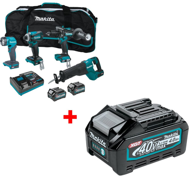 Makita GT401M1D1 40V Max XGT® 4-Pc. Combo Kit w/ FREE BL4040 40V Max XGT Battery