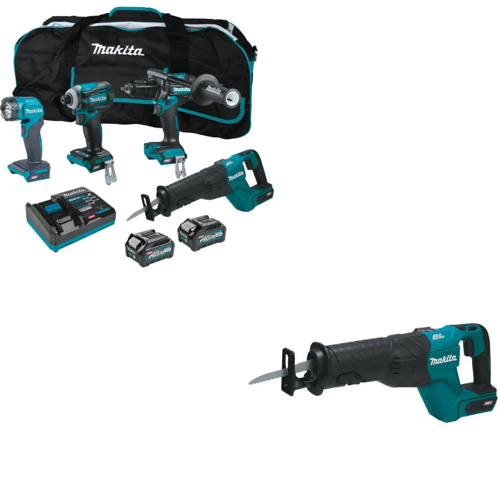 Makita GT401M1D1 40V max XGT 4Pc. Combo Kit W/ FREE GRJ01Z 40V max XGT Recip Saw