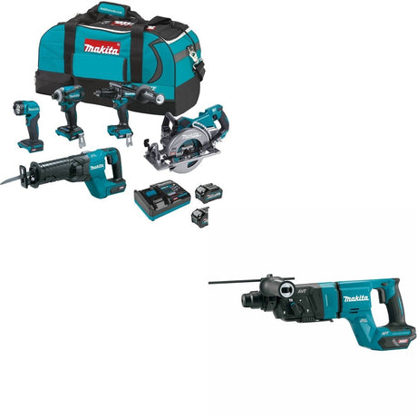 Makita GT500M 40V max XGT Brushless Cordless 5-Pc. Combo W/ FREE GRH07Z Rotary Hammer