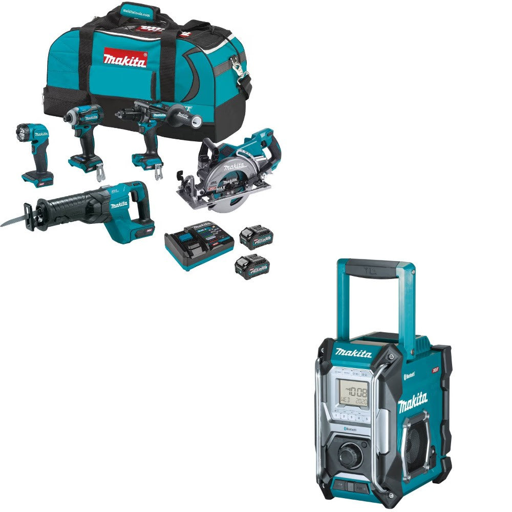 Makita GT500M 5-Pc Combo Kit W/ FREE GRM02 Job Site Radio