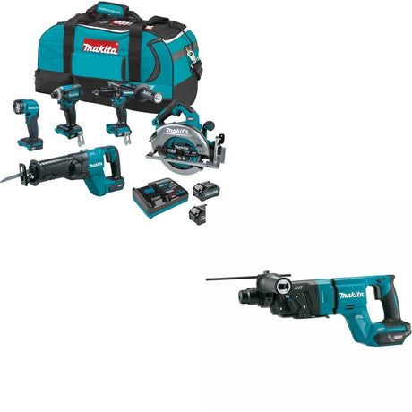 Makita GT501M 40V max XGT Brushless Cordless 5-Pc. Combo W/ FREE GRH07Z Rotary Hammer
