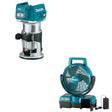 Makita GTR01Z 40V max XGT Brushless Cordless Compact Router, Tool Only W/ CF001GZ 9-1/4" Fan