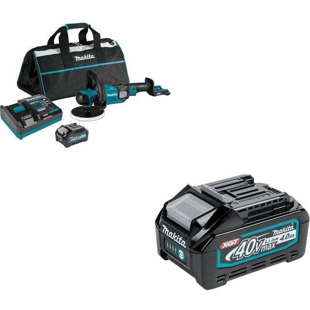 Makita GVP01M1 40V max XGT Brushless Cordless 7" Polisher Kit, (4.0Ah) W/ BL4040 4.0Ah Battery