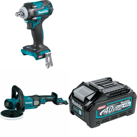 Makita GVP01Z Polisher W/ GWT04Z Impact Wrench and FREE BL4040 Battery