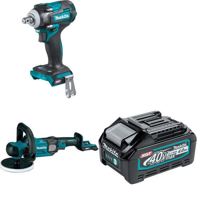 Makita GVP01Z Polisher W/ GWT04Z Impact Wrench and FREE BL4040 Battery