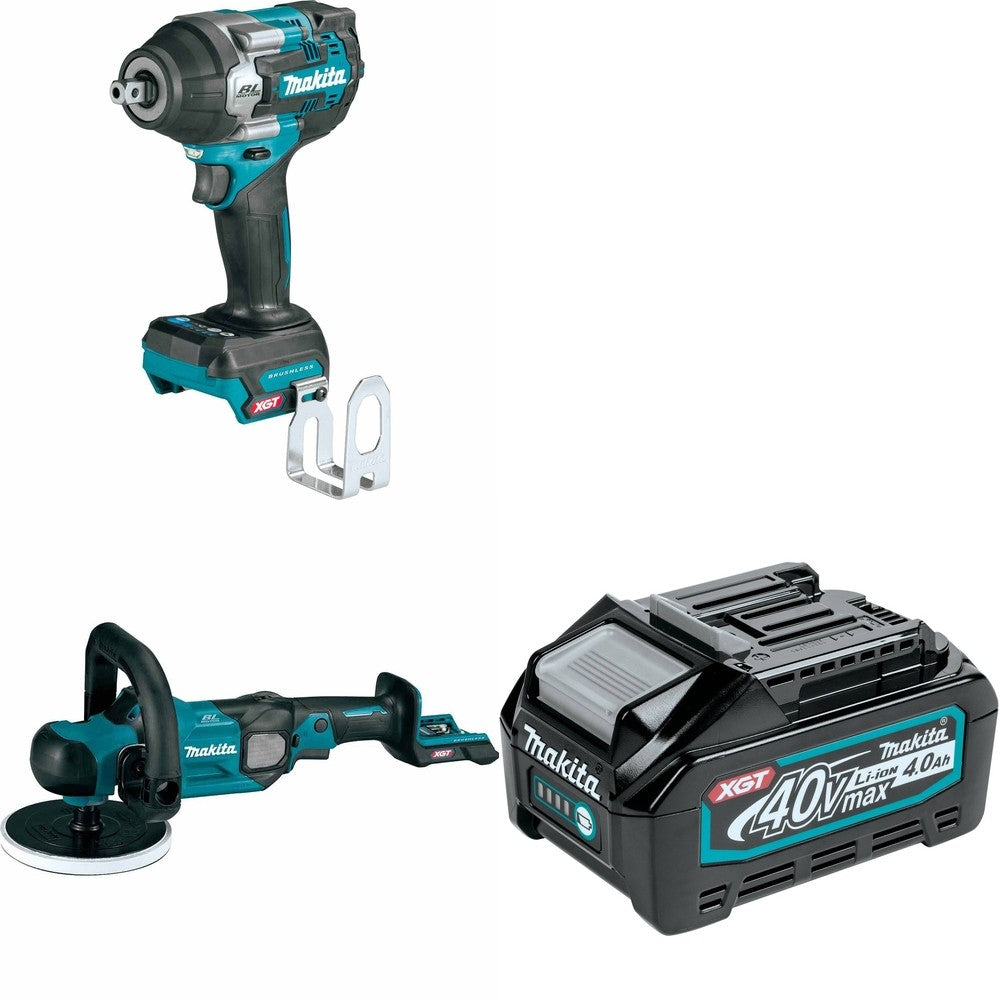 Makita GVP01Z Polisher W/ GWT08Z Impact Wrench and FREE BL4040 Battery